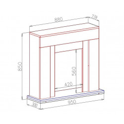 Cheminée électrique sur pied – Agnes Wengé & Galileo Gold – 2000 W – flamme orange – style classique - ArtFlame