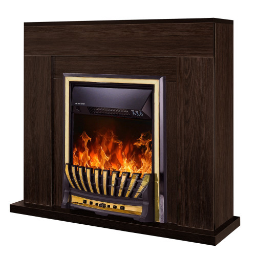 Cheminée électrique sur pied – Agnes Wengé & Meridian – 2000 W – flamme orange – style classique - ArtFlame
