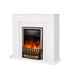 Cheminée électrique sur pied – Agnes blanc & Meridian – 2000 W – flamme LED orange – style classique - ArtFlame