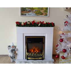 Cheminée électrique sur pied – Agnes blanc & Meridian – 2000 W – flamme LED orange – style classique - ArtFlame