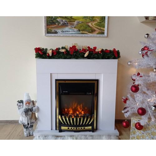 Cheminée électrique sur pied – Agnes blanc & Meridian – 2000 W – flamme LED orange – style classique - ArtFlame