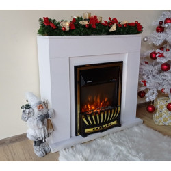 Cheminée électrique sur pied – Agnes blanc & Meridian – 2000 W – flamme LED orange – style classique - ArtFlame