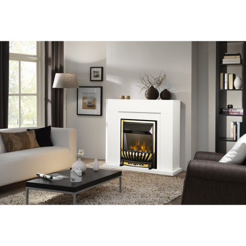 Cheminée électrique sur pied – Agnes blanc & Meridian – 2000 W – flamme LED orange – style classique - ArtFlame