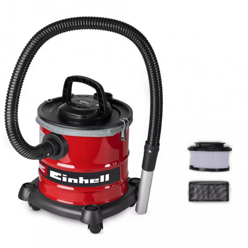 Aspirateur à cendres – 850 W – 175 mbar – Cuve métal 20 L – Tuyau 1,2 m – Filtration double – Roulettes pivotantes RECONDITIONNE - EINHELL 
