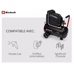 Compresseur d’air – TC-AC 190/24/8 I OF – 1100 W – Cuve 24 L – 8 bar – Moteur à induction – Pompe sans lubrification RECONDITION - EINHELL 