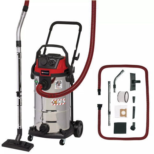 Aspirateur eau/poussière TE-VC 2340 SACL - 1200W - cuve inox 40L - prise synchro - filtre classe L RECONDITIONNE - EINHELL 