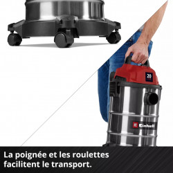 Aspirateur eau et poussières inox – TC-VC 2045 S – 900 W – Cuve 20 L – Fonction soufflage RECONDITIONNE - EINHELL 