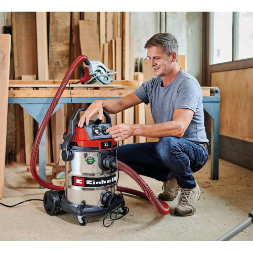 Aspirateur eau et poussières – TE-VC 2580 SACL – 1100 W – Cuve inox 25 L – Filtre HEPA – Classe L RECONDITIONNE - EINHELL 