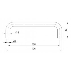 Poignée de meuble Ida 128 chrome brillant + vis - Sans marque