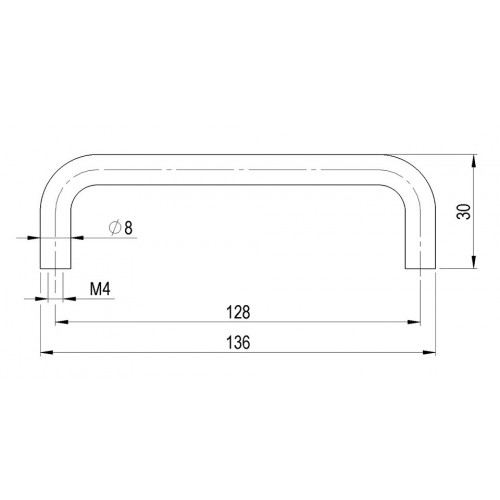 Poignée de meuble Ida 128 chrome brillant + vis - Sans marque