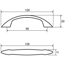 Poignée de meuble Iluna 96 nickel mat + vis - Sans marque