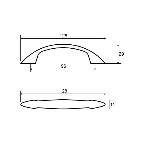 Poignée de meuble Iluna 96 nickel mat + vis - Sans marque