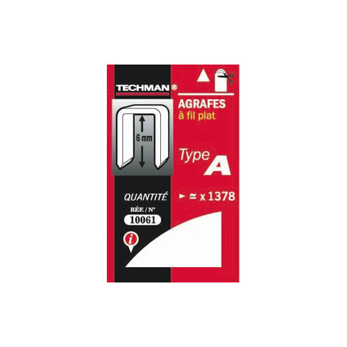 Agrafes 6 mm - type A - TECHMAN