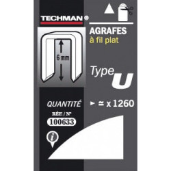 Agrafes 6 mm - type U de marque TECHMAN, référence: B1477000