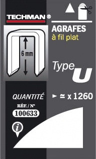 Agrafes 6 mm - type U