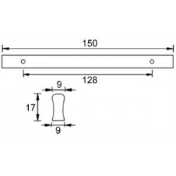 Poignée de meuble Jakoto 128 chrome mat + vis - Sans marque