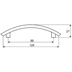 Poignée de meuble Kewina 96 nickel mat + vis - Sans marque