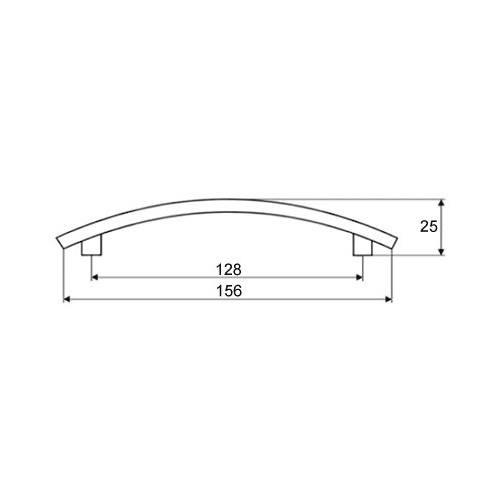 Poignée de meuble Kewina 128 chrome brillant + vis - Sans marque