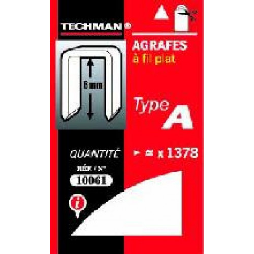 Agrafes 8 mm - type A - TECHMAN