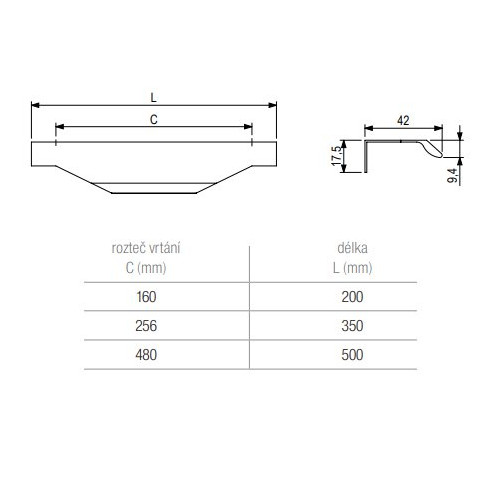 Poignée de meuble Lori 160/200 noir brossé - Sans marque