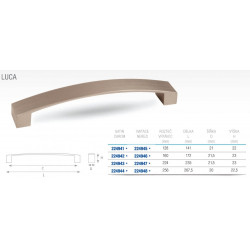 Poignée de meuble Luca 128 chrome mat + vis - Sans marque