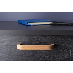 Poignée de meuble Metra 128 hetre vernis + vis - Sans marque