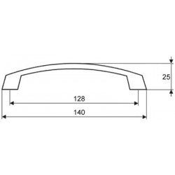 Poignée de meuble Nomina 128 chrome mat + vis - Sans marque