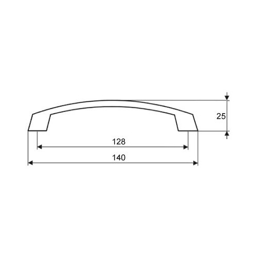 Poignée de meuble Nomina 128 chrome mat + vis - Sans marque