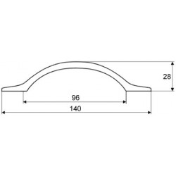 Poignée de meuble Palin 96 nickel mat + vis - Sans marque