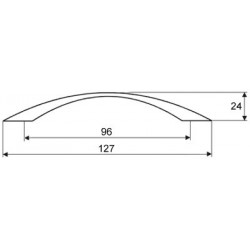 Poignée de meuble Piombina E 96 nickel mat + vis - Sans marque