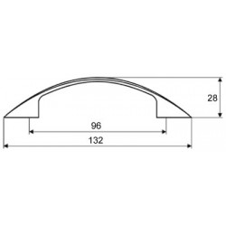 Poignée de meuble Ruona 96 chrome mat + vis - Sans marque