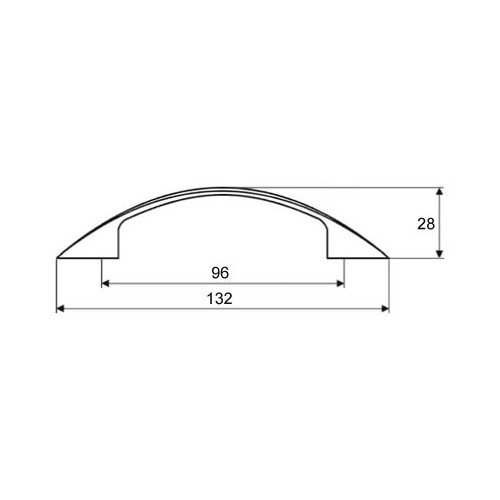 Poignée de meuble Ruona 96 chrome mat + vis - Sans marque