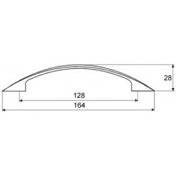 Poignée de meuble Ruona 128 chrome brillant + vis - Sans marque