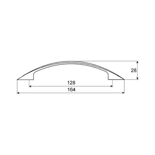 Poignée de meuble Ruona 128 chrome mat + vis - Sans marque