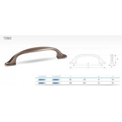 Poignée de meuble Tomo 96 cuivre ancienne foncée - Sans marque