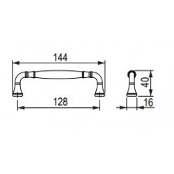 Poignée de meuble Turia 128 nickel brossé + vis - Sans marque