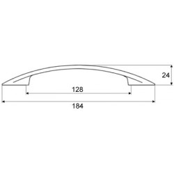 Poignée de meuble Unesa 128 chrome mat + vis - Sans marque