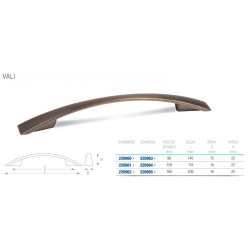 Poignée de meuble Vali 96 étain vieilli brossé - Sans marque