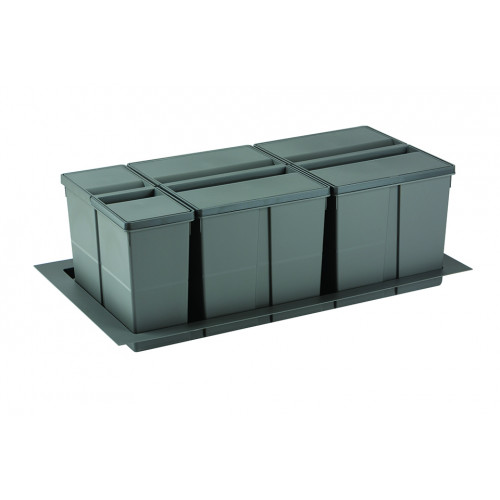 Trieur à déchets 9XL System 900mm 2x26l+1x11l gris - Sans marque