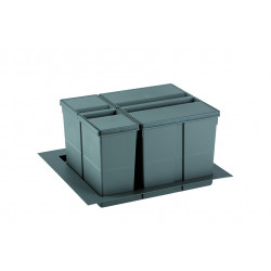 Trieur à déchets 9XL Systeme 600mm 1x26l+1x11l gris de marque Sans marque, référence: B9388800