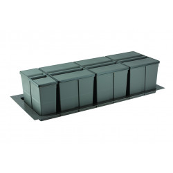 Trieur à déchets 9XL Systeme 1200mm 3x26l+1x11l gris de marque Sans marque, référence: B9389000