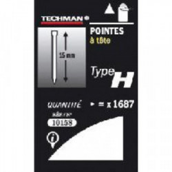 Pointes 19 mm - type H de marque TECHMAN, référence: B1481500