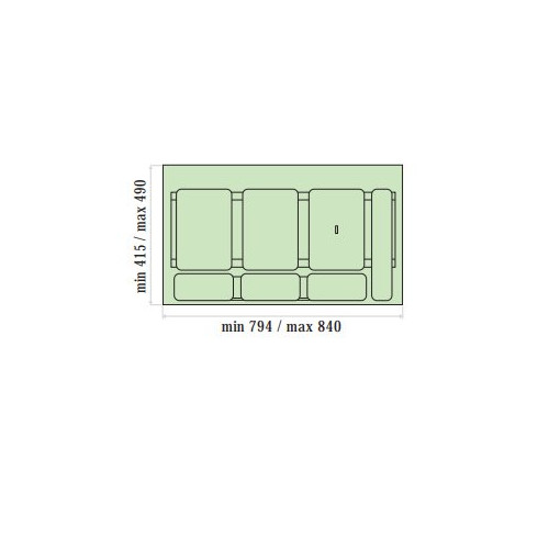 Trieur à déchets Sistema 902/3 900mm 3x16l - Sans marque