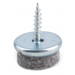 Glissière pour pied de meuble a vis a bois avec feutre O 18mm gris de marque Sans marque, référence: B9395000