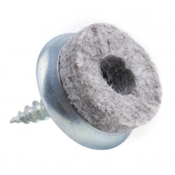 Glissière pour pied de meuble a vis a bois avec feutre O 18mm gris - Sans marque