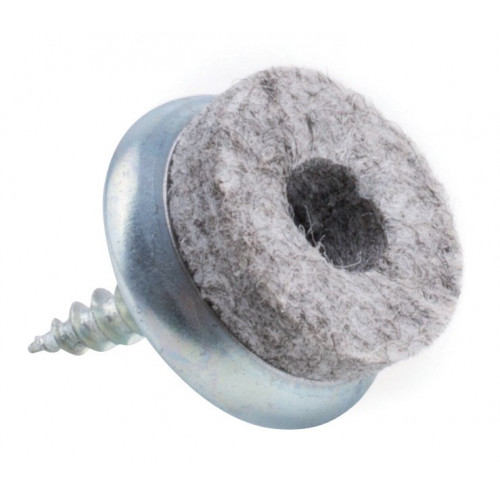 Glissière pour pied de meuble a vis a bois avec feutre O 18mm gris - Sans marque