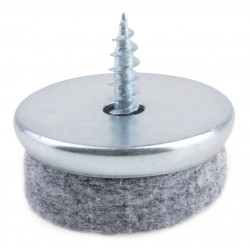 Glissière pour pied de meuble a vis avec feutre O 24mm gris de marque Sans marque, référence: B9395100