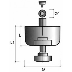 Glissière pour pied de meuble avec rectification hauteur 27mm noir - Sans marque