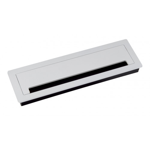 Passe-câble avec amortisseur ALU 300x90x28mm blanc mat - Sans marque
