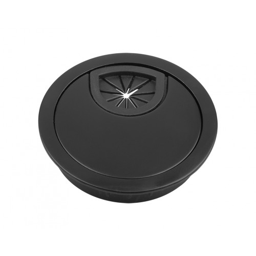 Passe-câble métal 60 mm noir mat - Sans marque